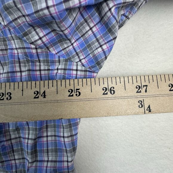 Ralph Lauren Shirt Men XL Blue Plaid COTTON STRETCH Button Down Pony Long sleeve - Picture 2 of 12